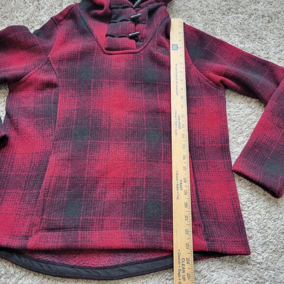 The North Face Crescent Hoodie Womens Medium Buffalo Plaid Toggle Buttons - Picture 3 of 4